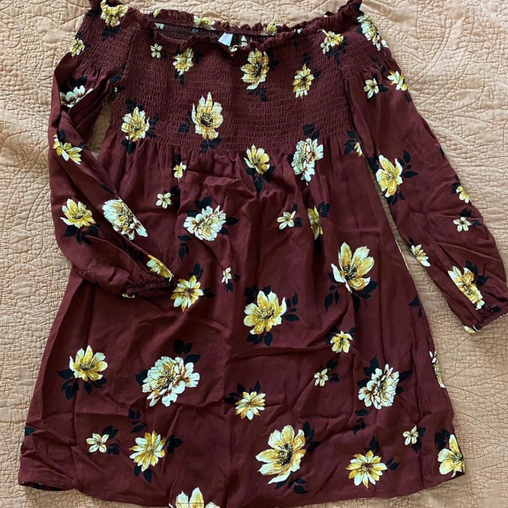 Xhilaration Long Sleeve Off the Shoulder Dress